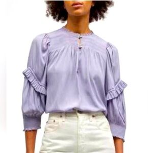 RAMY BROOK Zmora Ruffle Sleeve Blouse Top NWT $325